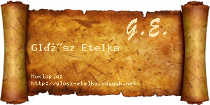 Glósz Etelka névjegykártya